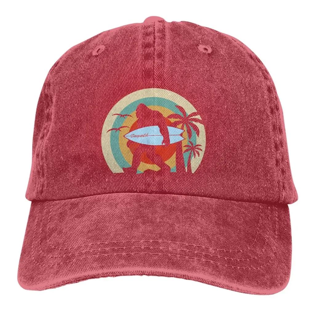 Casquette d'été Visière Pare-soleil Surf Drôle Surf Classique Hip Hop Casquettes Bigfoot Sasquatch Chapeau de Cowboy Casquettes Trucker à Visière Casquettes de Papa