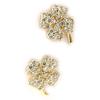 Les Trésors De Lily [K6652] - Vergoldete Ohrringe '4 Leaf Clovers' goldweiß - 14x10 mm
