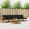 Outdoor Sofa Set with Cushions 5 pcs Natural and Black