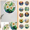 Rundes Buntglas-Fensterhängepanel 15 cm Durchmesser Baumdesign Dekorativer Suncatcher mit Metallkette für die Fensterdekoration im Innenbereich