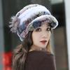 Rex Rabbit Fur Hat Genuine Fur Ear Protection Thick Warm Fashionable Fox Fur Flower Duckbill Cap New All-match Autumn and Winter Women's Hat