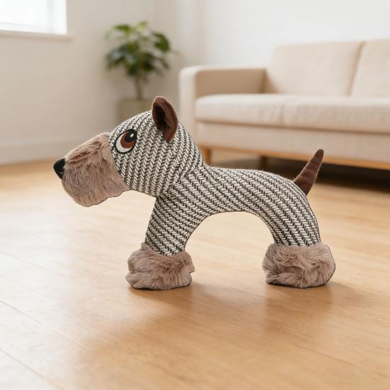 Dog Plush Chew Toy Squeaky Stuffed Animal Dog Toy Cute Animal Shape Puppy Teething Toy for Indoor Dogs Chewing Tugging And Cuddling