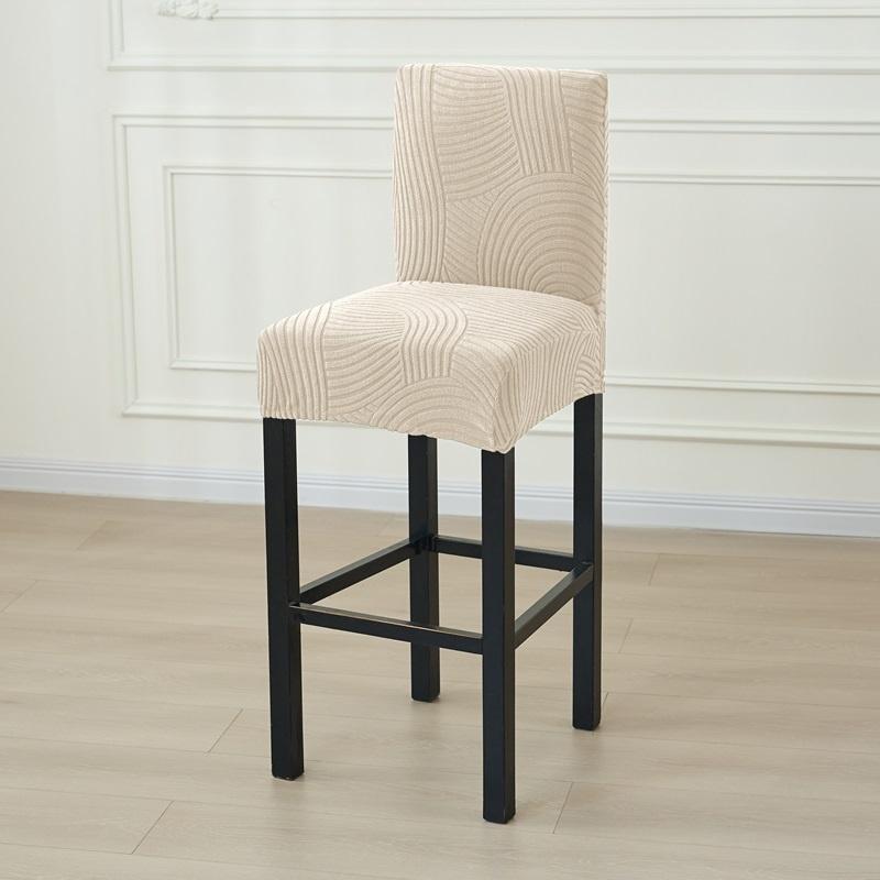 

1/6pcs All-inclusive Bar Chair Covers Stretch Jacquard Short Back Stool Seat Slipcovers Small Size Chair Case for Living Room 1pc