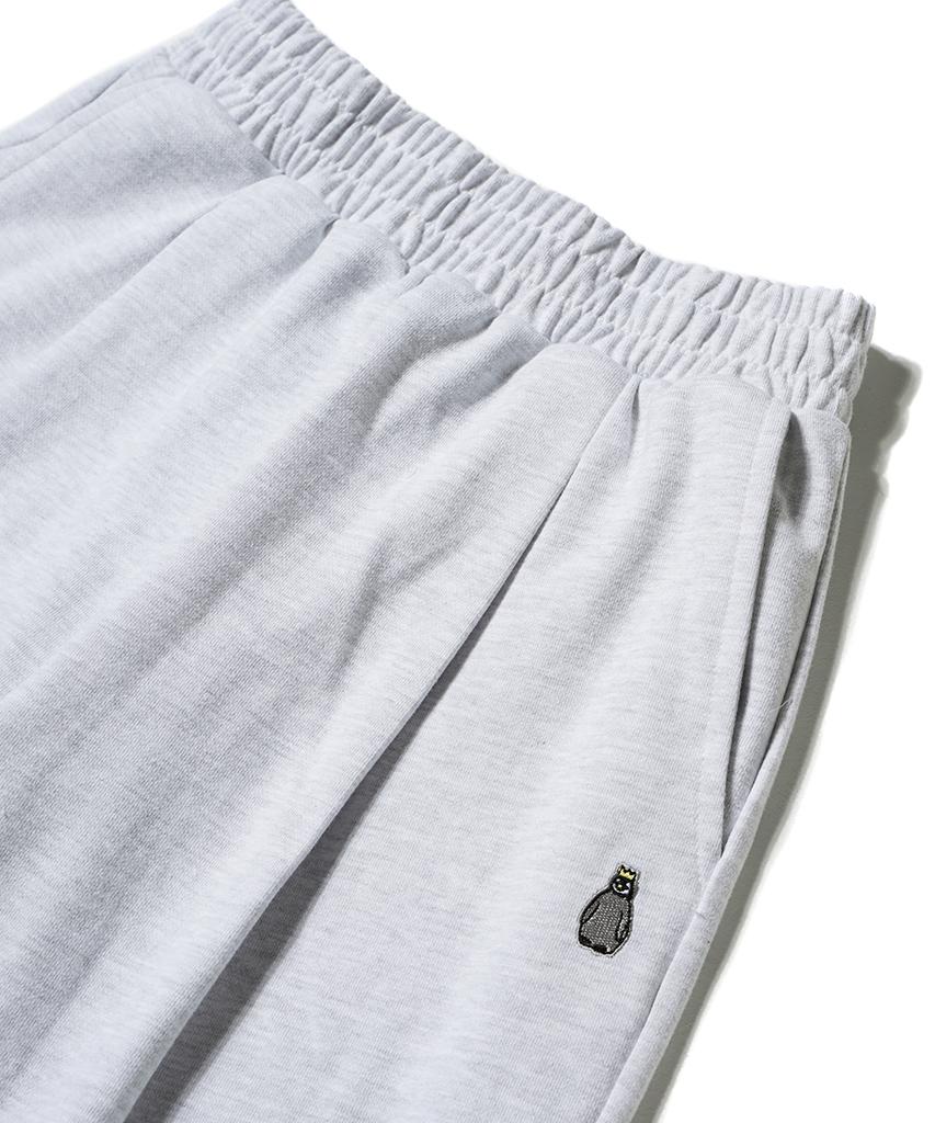 GAKKAI UNIONS Single-Pleat Wide Sweatpants White Melange