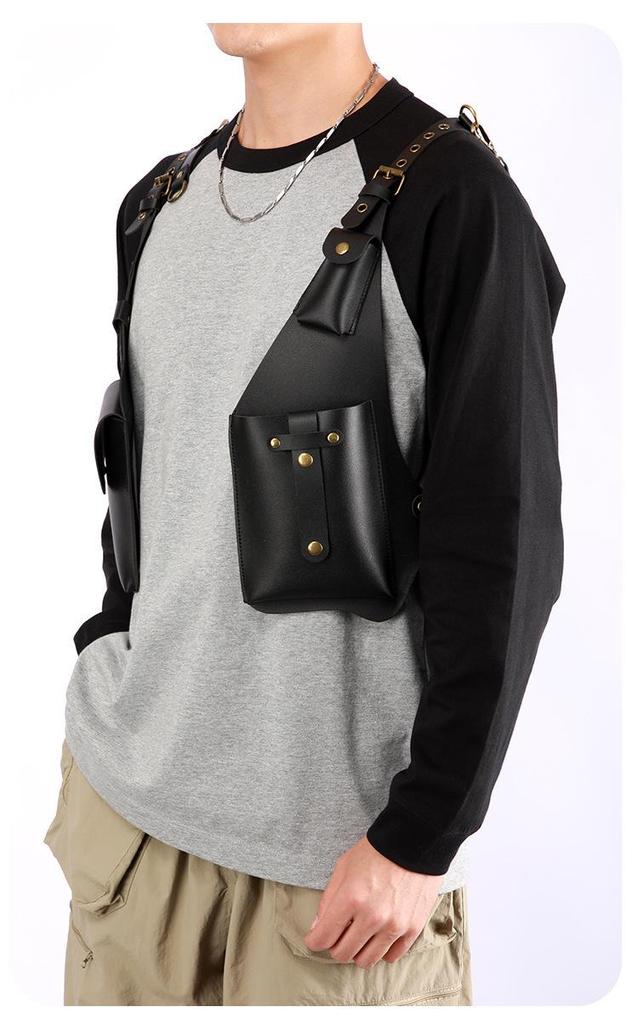 Borsa a Gilet Multiuso da Uomo da Portare a Tracolla sotto l'Ascella - per Esterno, Monospalla e Porta Telefono