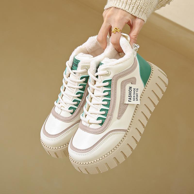 

Warm cotton shoes for women 2025 winter velvet warm high-top ins tide student leisure sports cotton shoes for women YB9030 35