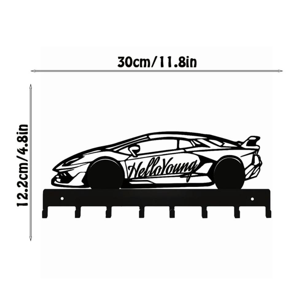 

1 шт. гоночный автомобиль украшения металлический держатель для ключей настенное крепление крючок художественное моделирование декоративные аксессуары настенное крепление, крючок, брелок чёрный