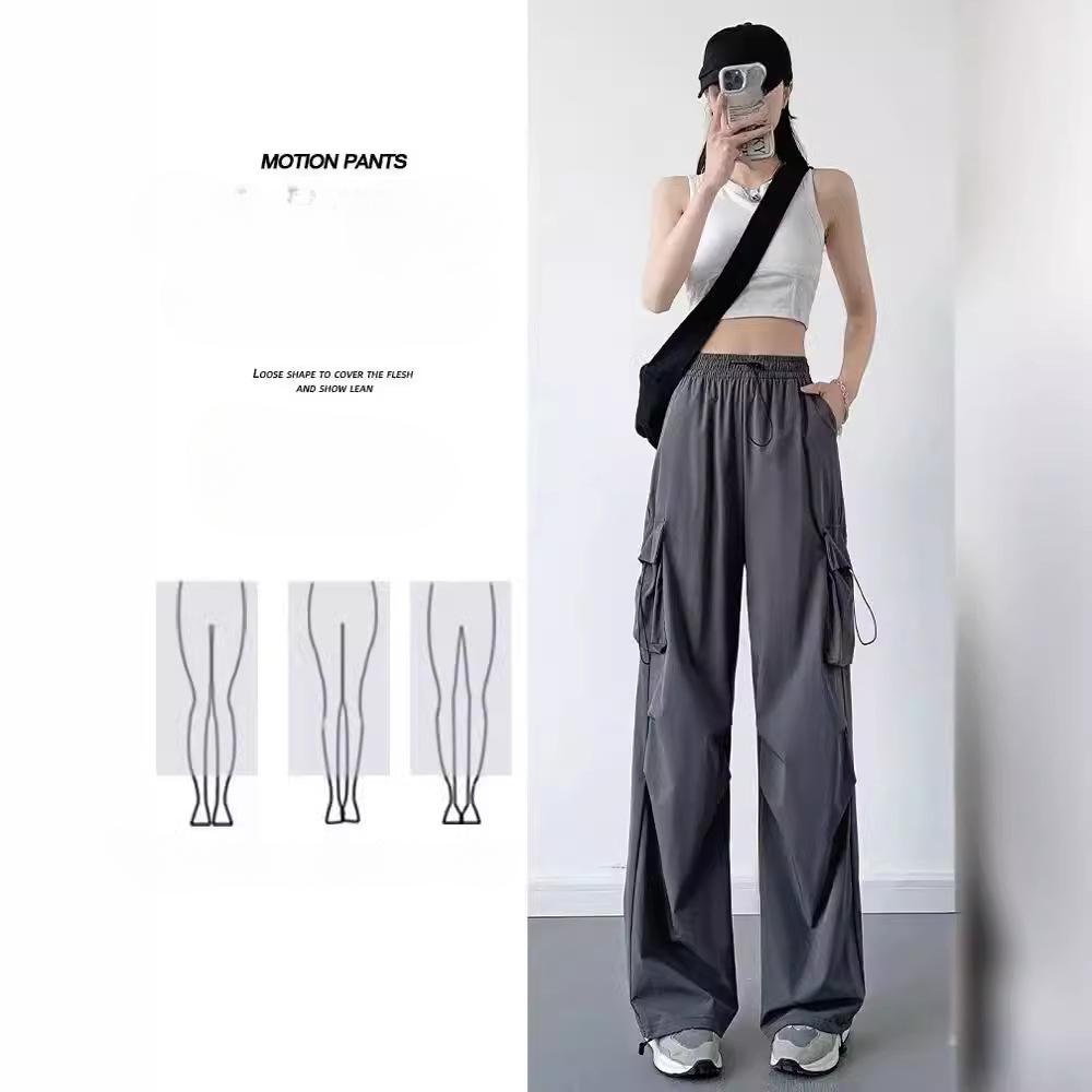 

Быстросохнущие рабочие брюки, женские брюки, свободные широкие брюки больших размеров, летние спортивные брюки для альпинизма L серый