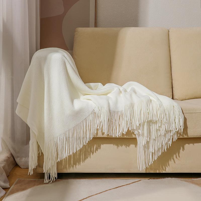 Scandinavian Woolen Throw Blanket Couch Knitted Sofa Cover Blanket Bed Tail Sofa Towel Comfortable Office Lunch Nap Cover Blanket For Daily Use