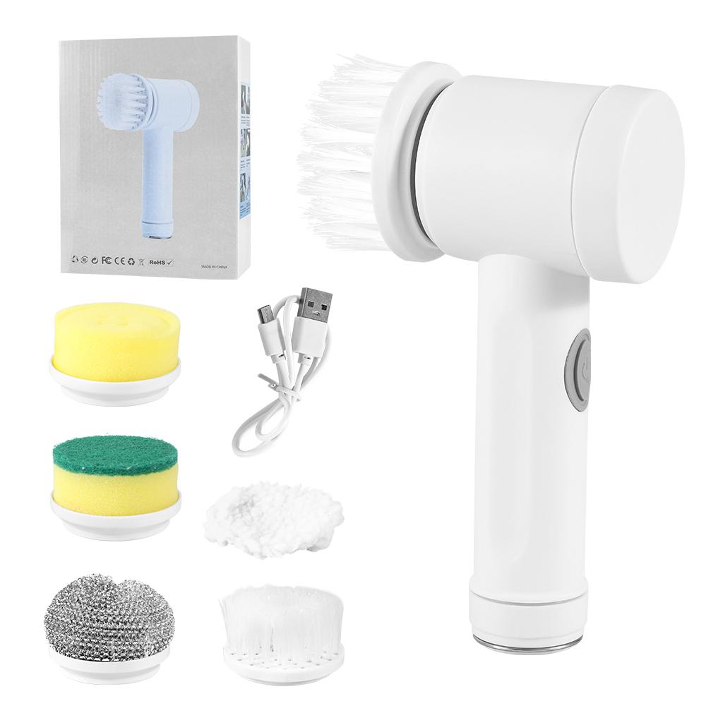5 in 1 Multipurpose Electric Spin Scrubber Kitchen Tank Shoe Dish Washing Cleaning Brush Dishwashing Electric Cleaning Brush