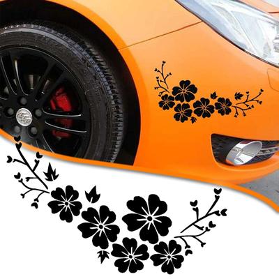 Blomdekal för bilkaross Klistermärke Bilfönster Dörr Repskydd Dekaler Bil Motorcykel Styling Vinyl Stötfångardekal Biltillbehör