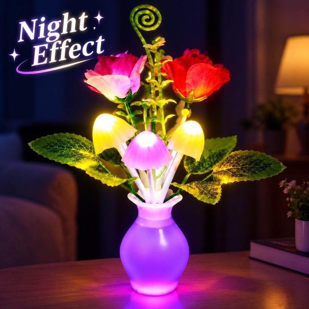 Light Sensor Night Light Plug-in Bedside Night Lamp New LED Mushroom Night Light Bedroom