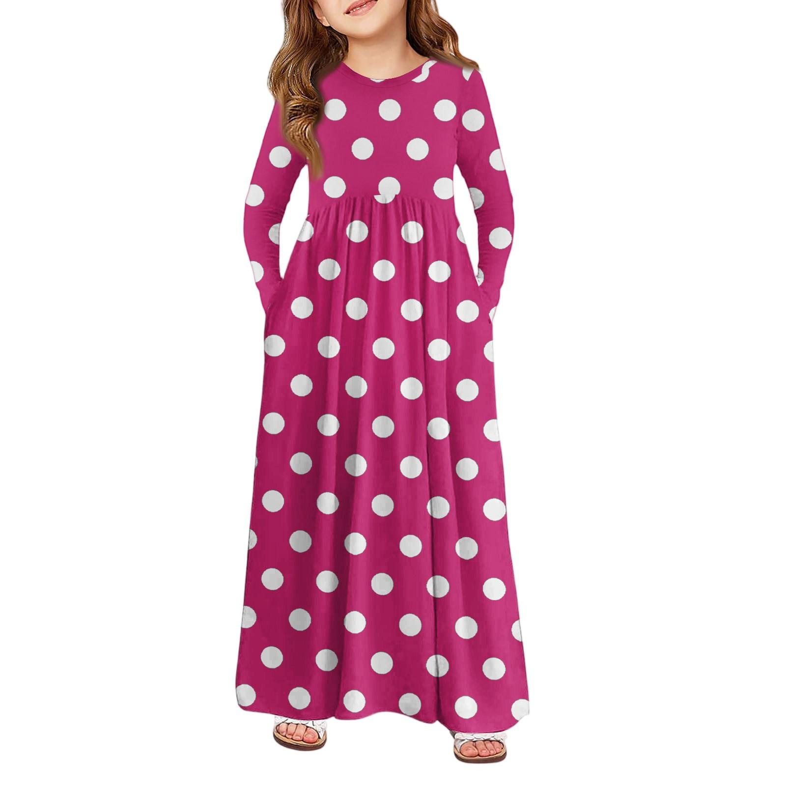 

Girls Maxi Dress - Long Sleeve Pocket Dress 140