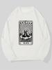 Men's Letter Design Casual Loose-Fit Round Neck Sweatshirt-Solid Color Sweater, Comfortable Pullover for Casual Attire, Versatile Neutral Style