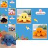 Adorable Double-sided Flip Reversible Octopus Plush Toy In Soft And Lifelike Style