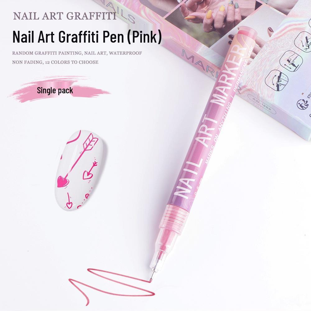 Shein Cross-Border Hot Sale Nail Art Pen Set - DIY Color Painting & Graffiti Highlighter Acrylic Marker for Outlining
