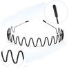 6 Stück Edelstahl Langlebig Hohe Qualität Haarbänder Feder Wellenförmiger Reifen Unisex Schwarzes Stirnband Zurückgekämmt Anti-Rutsch Sport-Kopfband