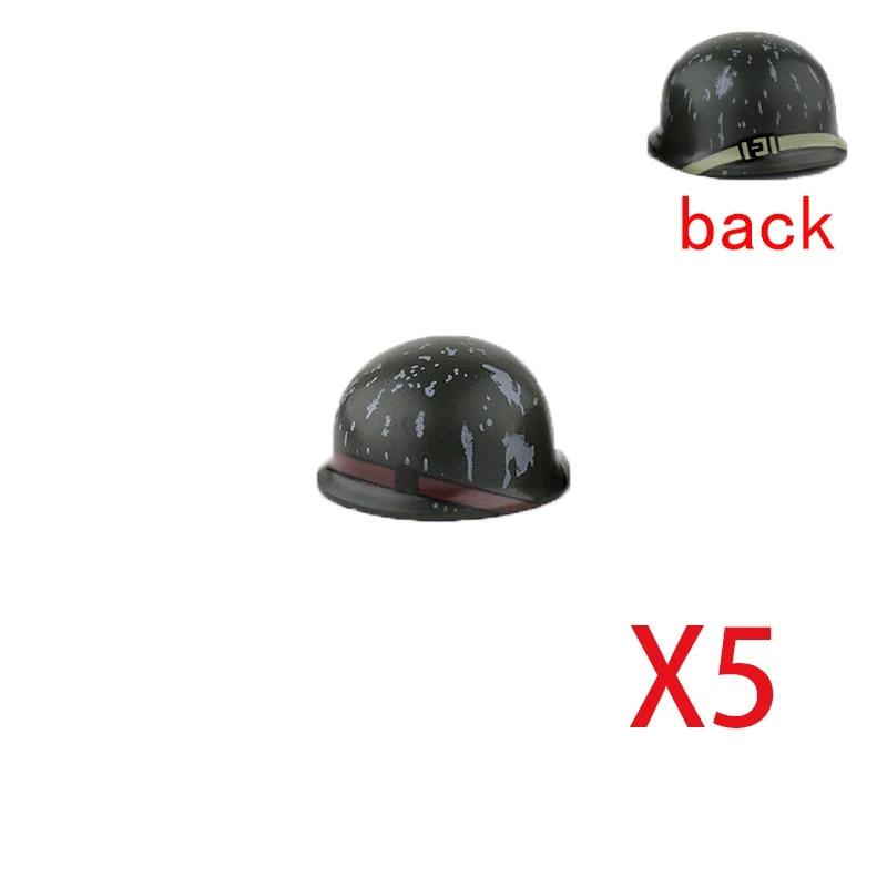 Andra världskriget Militära Byggklossar Tillbehör Figur Soldat Hjälm Leksak USSR1 USA UK Japansk Hatt Mini Tegel Huvmask Flamkastare