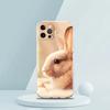 Cute White Baby Rabbits Luxury Phone Case For iPhone 16 15 14 13 12 11 Pro Max XS X XR SE 7 8 Plus soft Silicone Clear Cover