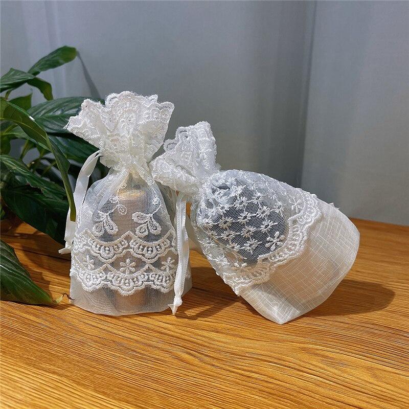 1 Stück/Beutel 10x14cm Exquisiter Verpackungsbeutel Modische Bestickte Kordelzugtaschen Spitze Große Blumen Tasche Geschenktasche Schmuckverpackung Hochzeitsgeschenk Verpackung