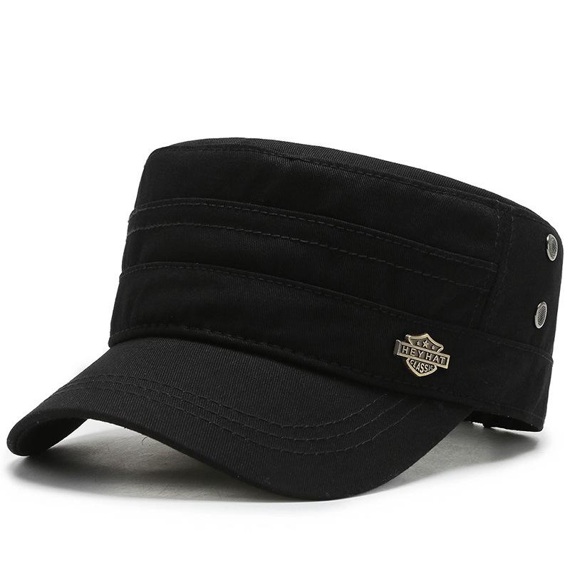 New Cap Spring and Autumn Visor Flat Top Military Hat Outdoor Travel Hat Sunscreen Hat Men
