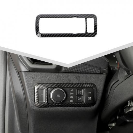 Carbon Fiber Front Headlight Switch Trim Cover Bezels for Ford Bronco Sport 21+