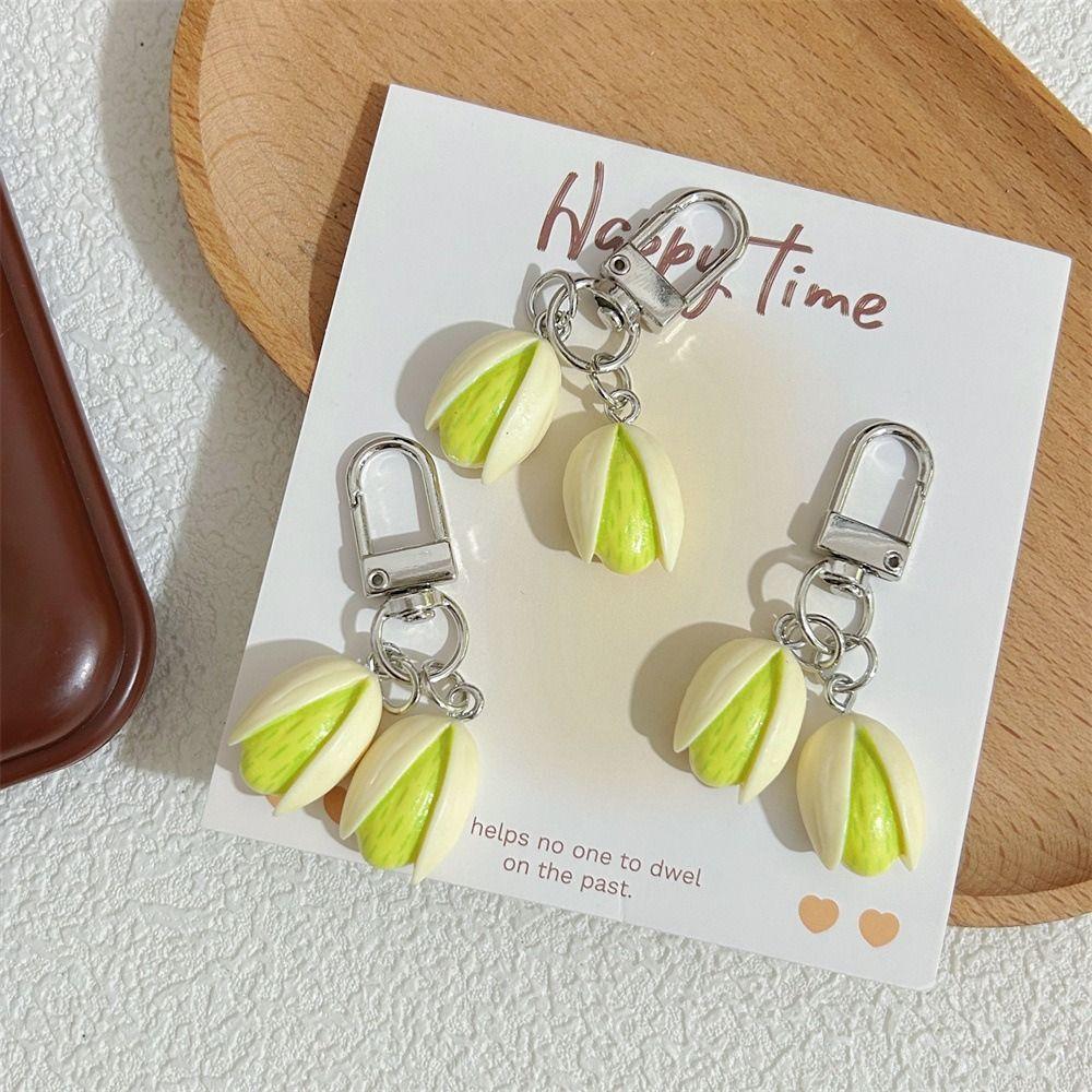 Pistachio Simulation Food Keychain Bag Pendant PVC Keychain Unique Food Series Pendant  Couple