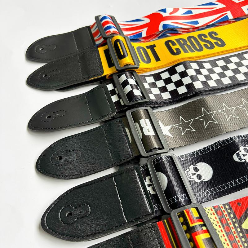 Colorful Print Guitar Strap Vintage Ethnic Style Adjustable Strap for Folk Electric Guitar Bass Ukulele Guitar Accessories