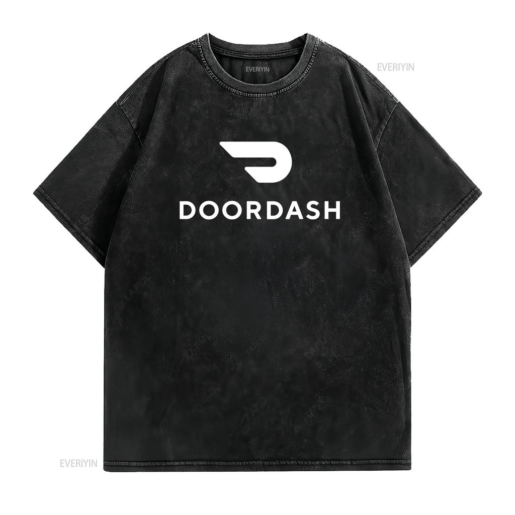 Cool Minimalist Black White Letter Logo Print Casual Streetwear T Shirt Vintage Washed Streetwear Slightly Homme Graphic
