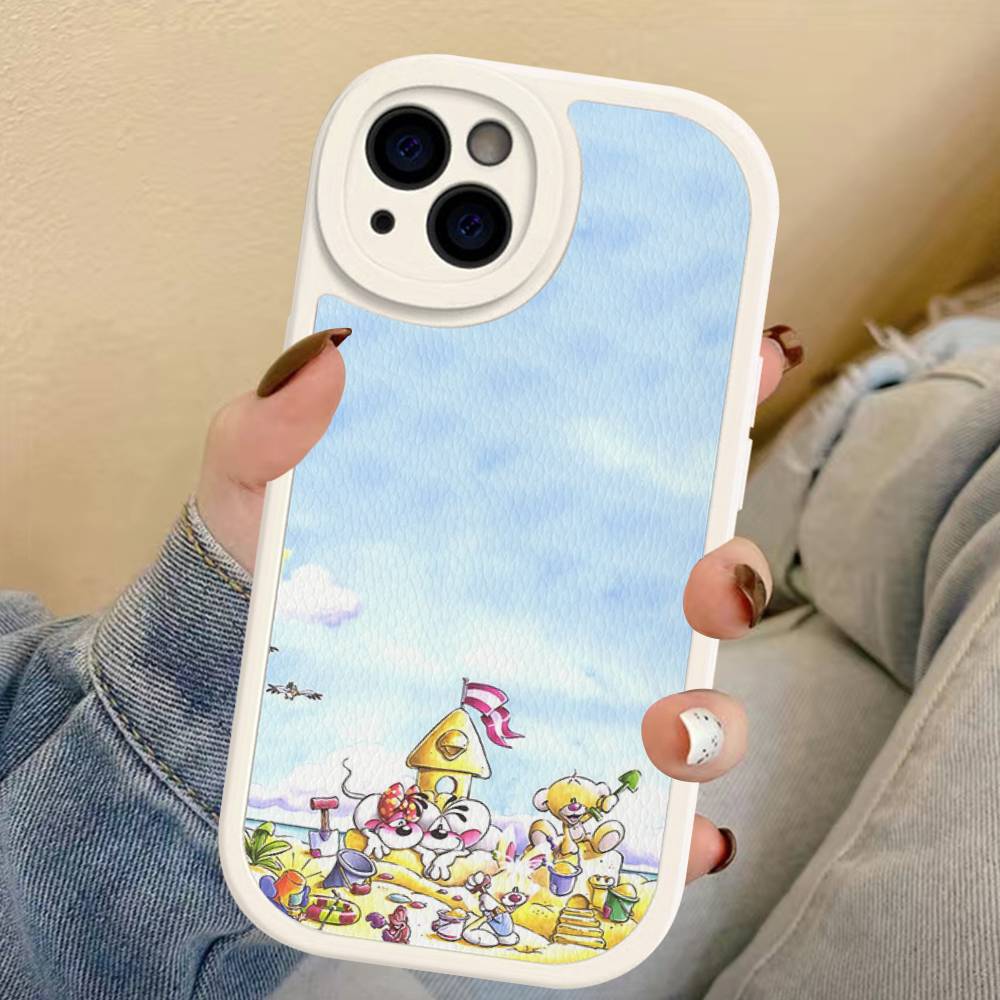 

Cartoon D-Diddl Leather Phone Case For IPhone 16 15 14 13 12 11 Pro Max Plus Shockproof Cover iPhone 14 pro