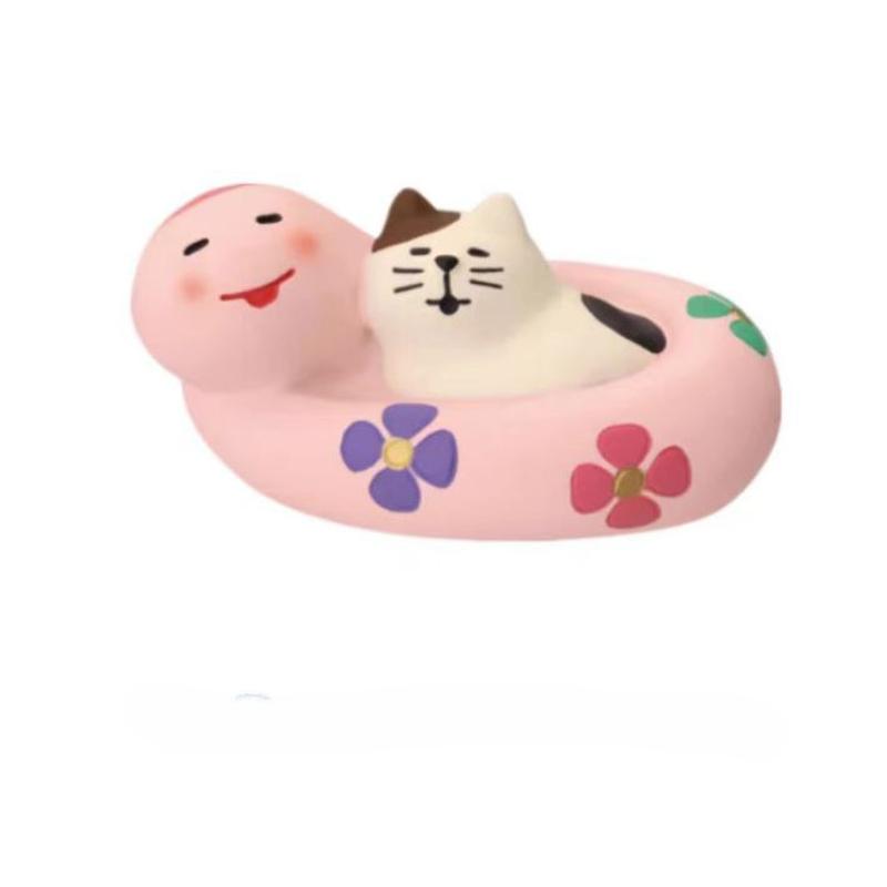 New Year Cat Mini Ornaments Lucky Cat Crafts Japanese Style Kawaii Snake Resin Figurine Creative Trendy Decorative Gifts 2025