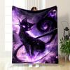 Lila Galaxie Motiv Schwarze Katze Decke Schlafzimmer Decke für Wohnzimmer Couch Mittagspause Weicher Überwurf für Freund's Festival Geschenk