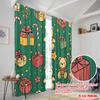 Plane Printing Curtains Christmas Bears Festive Gifts Versatile Polyester Without Rod Art Deco Curtain Set Of 2 Contemporary Made Washable
