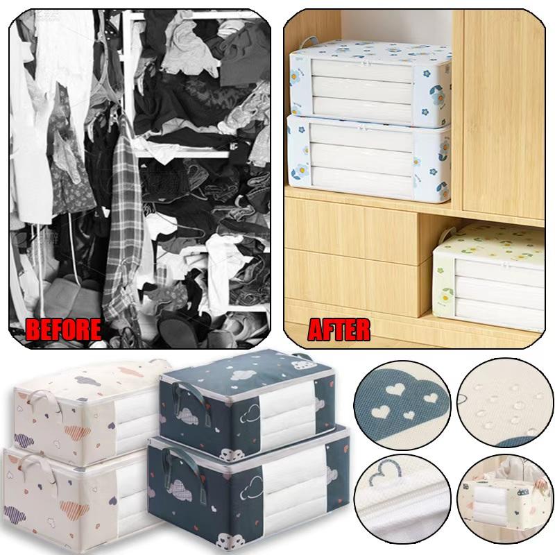 1/2/4Pcs Big Capacity Foldable Storage Bag with Zipper Handle Moisture Dust Proof for Quilt Clothes Duvet Blanket Bedding Luggag