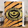 Portsmouth Football Club Logo Printed Flannel Blanket for Bedroom, Living Room, Sofa, and Nap