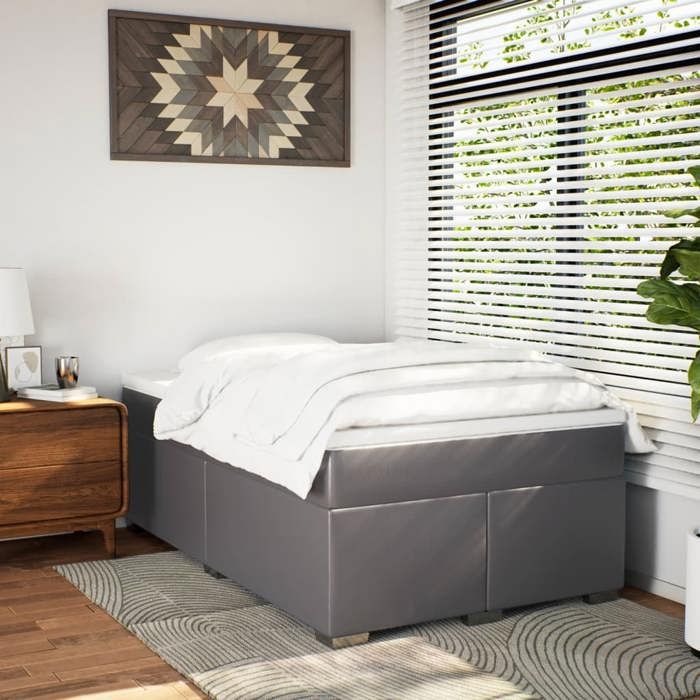 Maison Exclusive - Sommier à lattes de lit avec matelas gris 120x190 cm similicuir