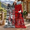 Chicago Bulls Custom Name Flannel Blanket Personalized Soft Warm Plush Throw Blanket Customized Gift for Family Friends