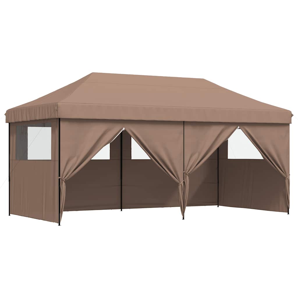 Vidaxl Pop-Up Party Tent with 4 Walls, Brown