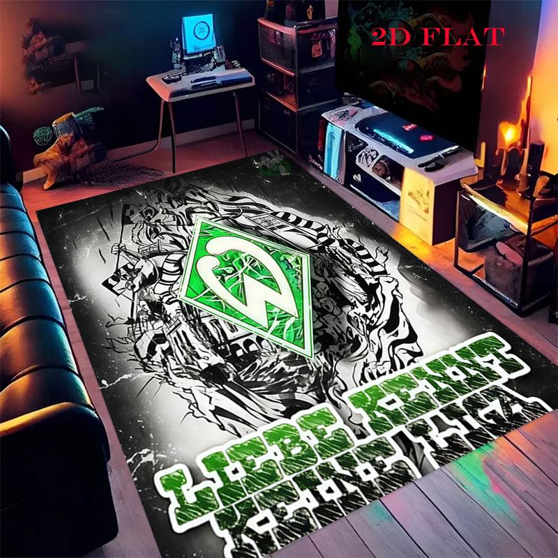 Tappeto SV Werder Bremen per Soggiorno Camera da Letto Casa Decorazione Divano, Tappetino Antiscivolo per Giochi Bambini