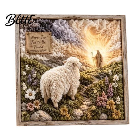 Anfänger Poke Art Bastelset Christliches Stoffset DIY 3D vorgeschnittene Materialien Weihnachtsdekorationen Religiöser Glaube Thema Krippendarstellung Basteln C