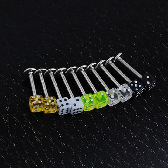 20 st Mixed Cube Tärningar Läpp Öronstift Ringar Tragus Labret Body Piercing Bars