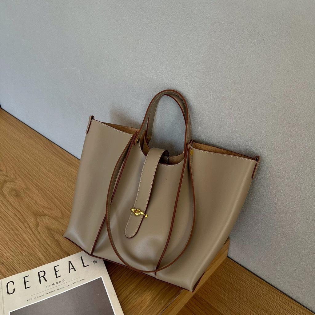 New Texture Large Bag Tote Bag Women's Large Capacity Bag Single Shoulder Cross Shoulder Women's Bag Leather