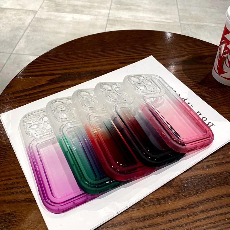 Pouzdro na telefon Gradient Clear Bumper pro Iphone 14pro Max 13 12 11 Pro Max 14 Plus Nárazuvzdorná ochrana fotoaparátu Měkký duhový kryt