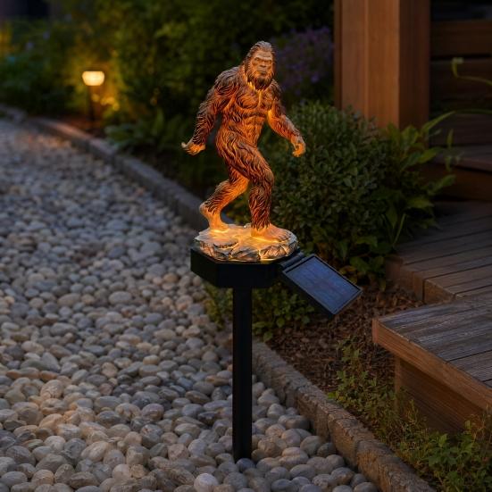 Sasquatch Solar Garden Light, Sasquatch Statue Solar Light with Stake, Outdoor Waterproof Pathway Light for Yard Patio Lawn Porch Decor