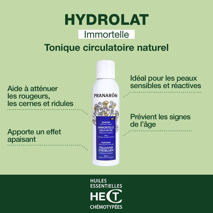 Hydrolat Immortelle Bio Pranarom - Tonique Circulatoire Pour La Peau - 150 Ml