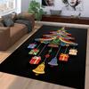 Colorful Christmas Tree Design Carpet with Gifts and Bells Pattern Suitable for use as an anti-slip for living room bedroom sofas