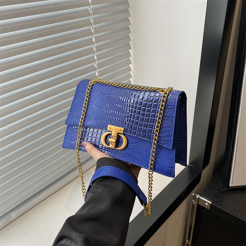 Fashionable Lock Korean Style Fashion Spring New Style Contrasting Simple Retro Crossbody Single Shoulder Handheld Small Square Women's Bag