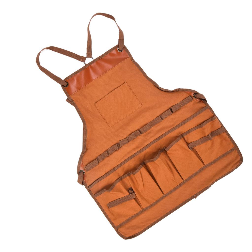 Outdoor Canvas Apron Multifunctional Woodworking Apron for Gardening Camping Barbecue
