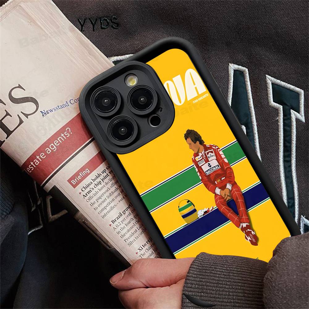 Capa de Celular Ayrton S-Senna H-Capacete F-F1 Racing Para IPhone 17 16 15 14 13 12 11 Pro Max Mini Plus Capa Traseira Macia de TPU