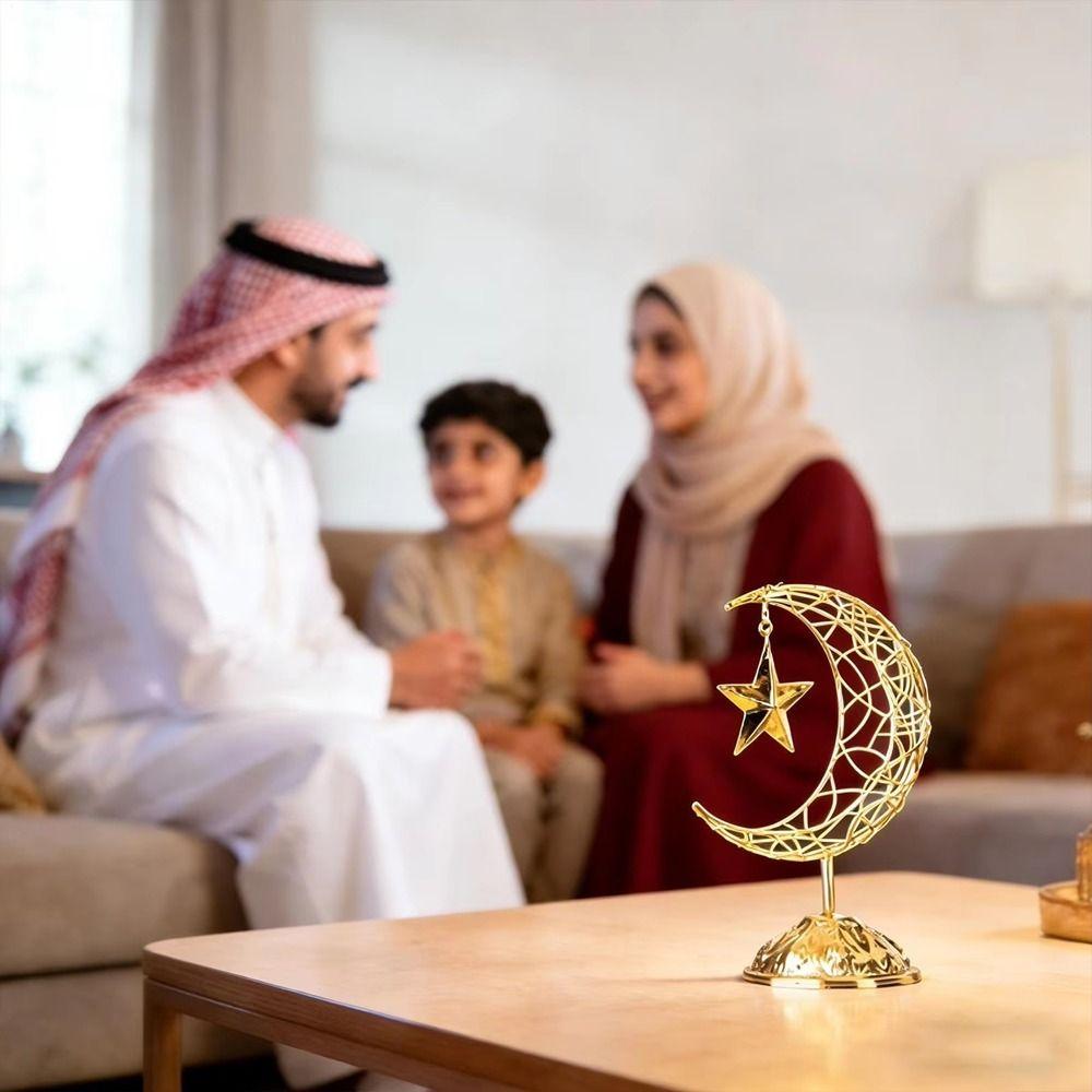 Middle Eastern Style Ramadan Display Figurine Iron Festive Moon Decorations  Party Decor